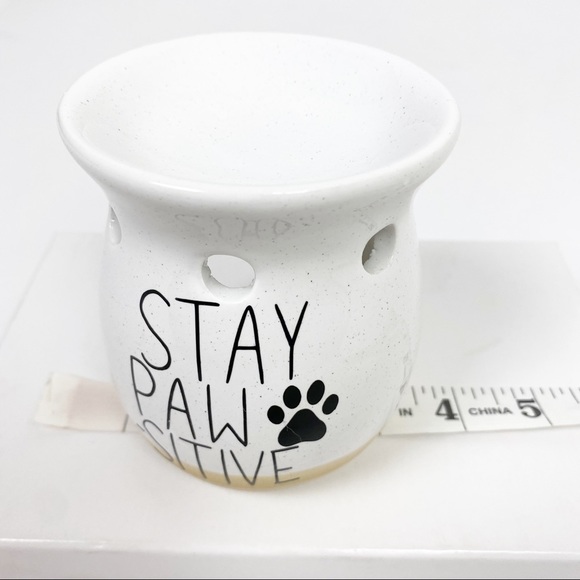 STAY PAWSITIVE Cat Dog Scent Oil Candle Burner Paw Prints - Picture 6 of 10